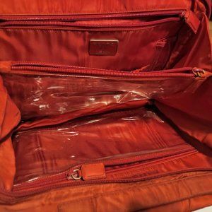 Prada red makeup bag